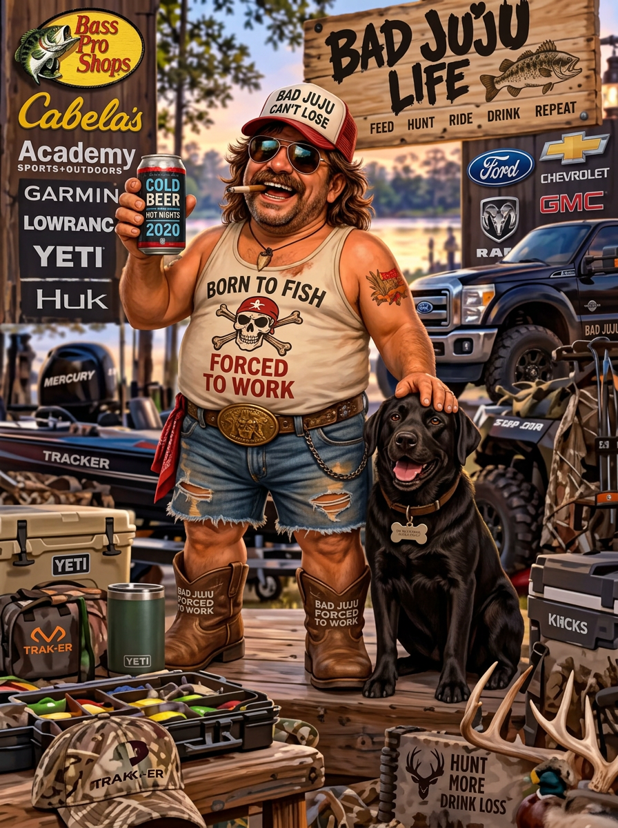 Bubba Bad JuJu McGraw and Luther the black Lab